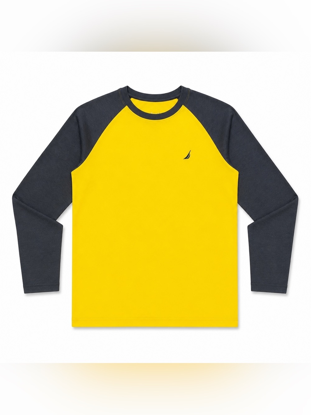 Nautica Boys T-Shirt Size 14-16 Multicolor Solid Long Sleeve Regular Fit, Yellow